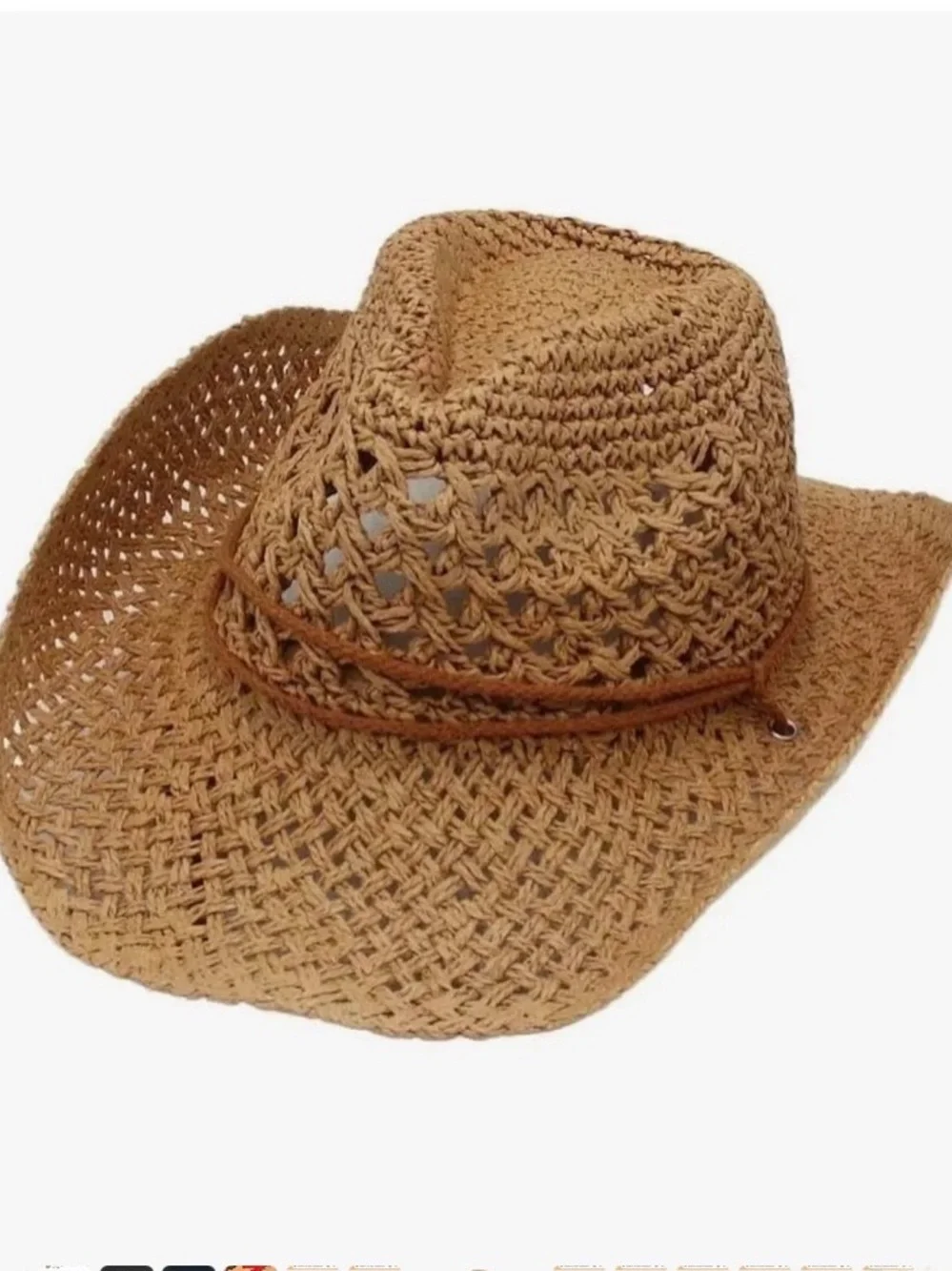 NWOT cowgirl/cowboy straw, tacky color, summer hat
